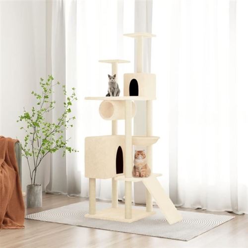 Comparer les prix de vidaXL Arbre à chat avec griffoirs en sisal Crème 168 cm