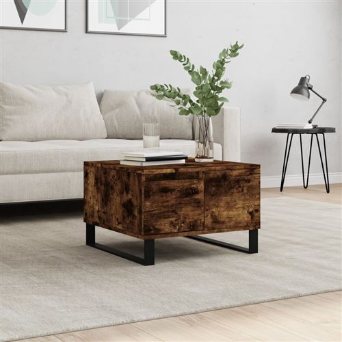 VIDAXL - Table d'appoint avec tiroir - Moderne - Chêne - Image 2