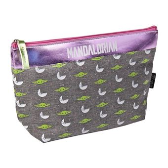 Trousse De Maquillage Mandalorian Grogu Star Wars - Velours Vert Et Noir Avec Oreilles 3D