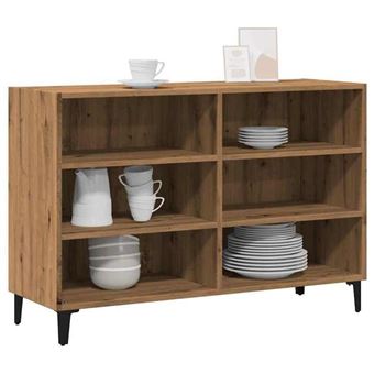 Dressoir 100x35x80 cm bewerkt hout zwart kopen