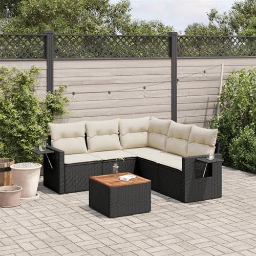 Non Communiqué Noir Salon De Jardin Modulable Vidaxl Resine Tressee 6 Pieces 5 Personnes 62 X 62 X 69 Cm