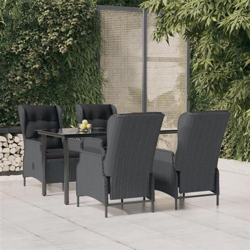 Non Communiqué Gris Vidaxl Ensemble À Manger De Jardin 5 Pcs Foncé Résine Tressée, Ensemble De Salle À Manger D'extérieur, Table Et Chaise 3156790
