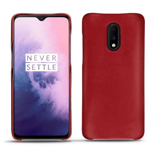 Coque cuir pour OnePlus 7 - Coque arrière - Cuir Perpétuelle - Rouge - NOREVE