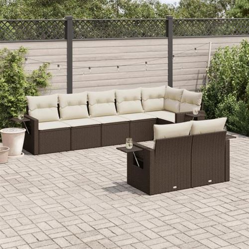 Non Communiqué Marron Salon De Jardin Modulable Vidaxl Resine Tressee 8 Pieces X 62 X 69 8 Personnes