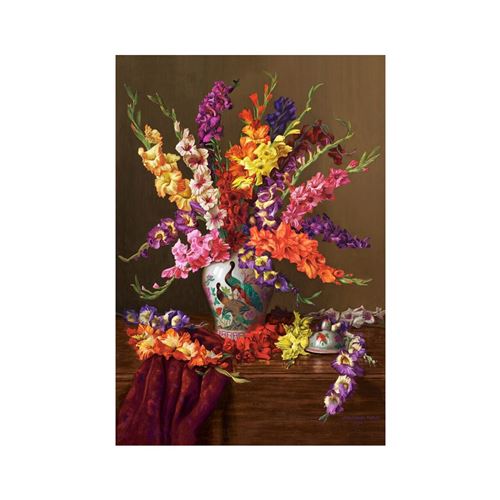 Puzzle 1000 pièces Castorland - Glaïeuls dans un vase chinois