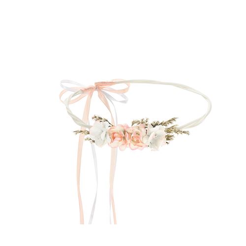 couronne de fleurs artificielles boho 18cm pêche - partydeco wian4