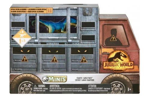 Coffret cargaison dangereuse : 4 dinosaures + 1 figure - pour jurassic world - set animaux préhistorique et 1 carte offerte