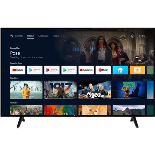 Continental Edison CEQLED55SA21B3 - 55 diagonale klasse led-achtergrondverlichting lcd-tv - QLED - Smart TV - Android TV - 4K UHD (2160p) 3840 x 2160 - HDR - Quantum Dot - zwart