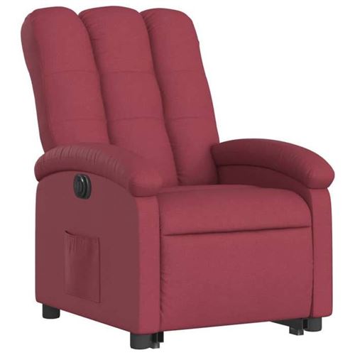 Fauteuil Inclinable électrique VidaXL - Dossier Et Repose-pied Réglables, Tissu Bordeaux, Charge Max 110 Kg - Salon, Détente - 5