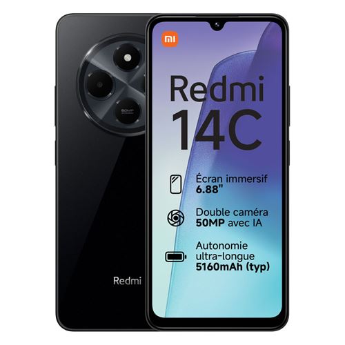 Xiaomi Redmi 14C 8Go 256Go Noir Pas de NFC État correct - N/A reconditionné disponible sur Fnac