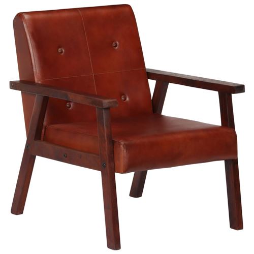 Vidaxl fauteuil marron cuir v&eacute;ritable 247641