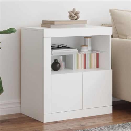 Vidaxl Blanc Buffet Led 60,5X37x67 Cm - Image 3