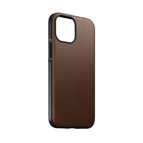 Coque pour iPhone 13 Mini Cuir Soft-touch Compatible MagSafe Horween Nomad Marron