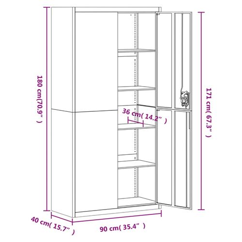 Maison Exclusive - Classeur blanc 90x40x180 cm acier