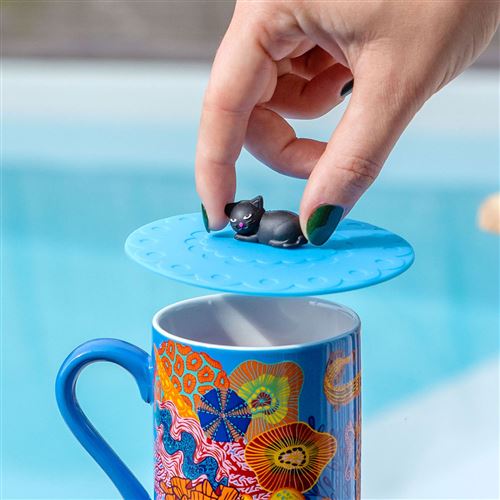 Couvercle silicone pour mug - Bienauchaud 10 cm Black cat Sleepy - Pylones  - Tasse et Mugs - Achat & prix