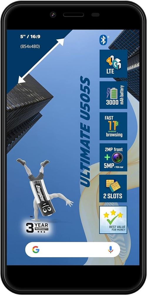 Energizer : Smartphone Ultimate U505S Double Sim 3000 mAh écran 5