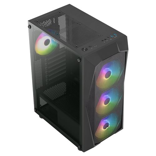 Non Communiqué Noir Aerocool Boitier Moyen Tour Atx Falcon A V2 Rgb Avec Panneau Vitré (Noir)