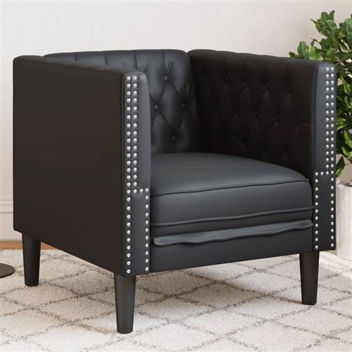 VIDAXL - Fauteuil Chesterfield - Noir - Image 3
