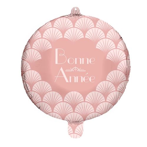 ballon aluminium bonne année art déco 45cm rose - 36500-38