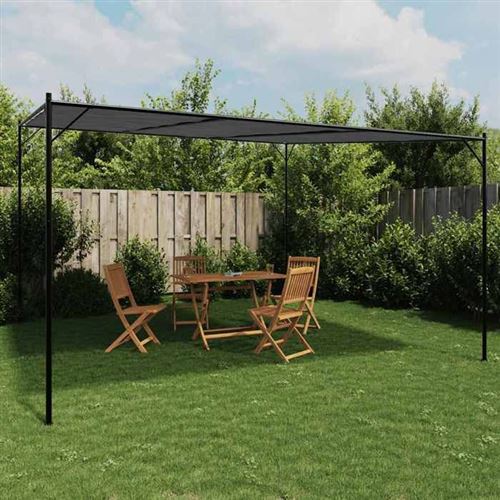 Gazebo Antracite 4x4 M 180 G/m² Tessuto E Acciaio - Vidaxl