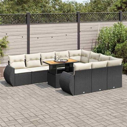Vidaxl Noir Salon De Jardin 11 Pcs - Image 3
