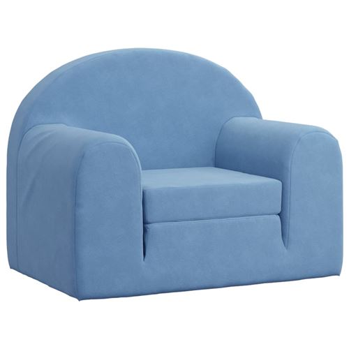 VidaXL Canapé-lit pour enfants Bleu Peluche douce