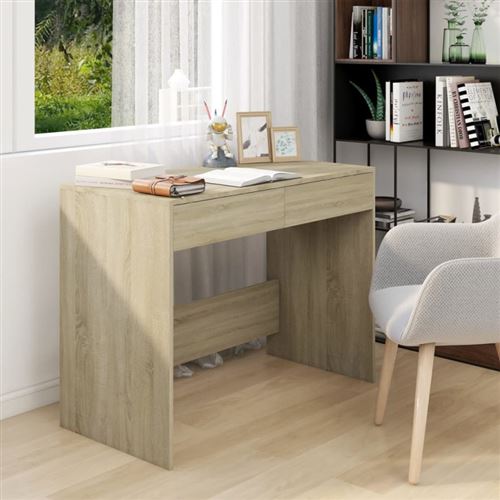 Vidaxl Bureau Chêne Sonoma 101X50x76,5 Cm - Image 3