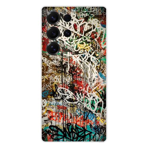 Coque en silicone imprimée compatible Samsung Galaxy S25 Ultra Graffiti 1