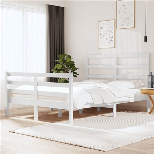 vidaXL Cadre de lit sans matelas blanc bois de pin massif 120x190 cm3104977
