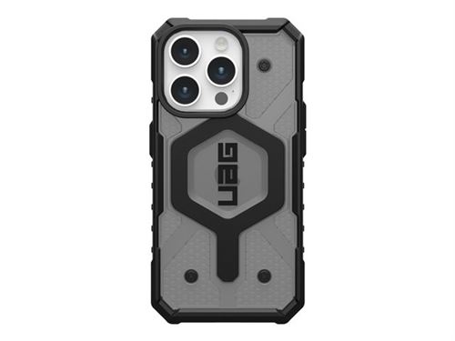 UAG Rugged Case for Apple iPhone 15 Pro [6.1-inch] - Pathfinder Clear Ash - Coque de protection pour téléphone portable - compatibilité avec MagSafe - polyuréthanne thermoplastique (TPU) - noir cendre - pour Apple iPhone 15 Pro