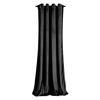 KOMA Rideau à oeillets en velours occultant Noir 140x250 cm - 1