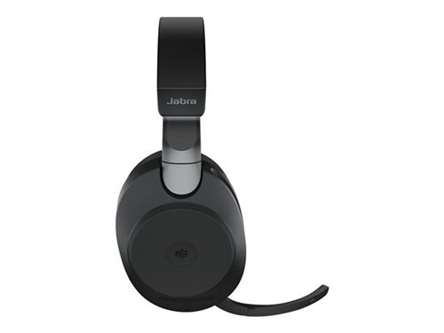 Jabra Evolve2 85 MS Stereo - Micro-casque - circum-aural - Bluetooth - sans fil - Suppresseur de bruit actif - jack 3,5mm, USB-C - noir