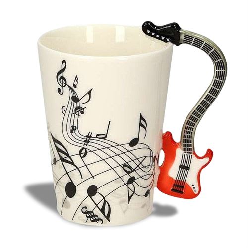 Totalcadeau Multi Tasse Poignée Guitare Électrique Mug Musique