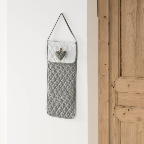 Sac a pain matelasse 28 x 68 cm polyester fanny Gris/Blanc