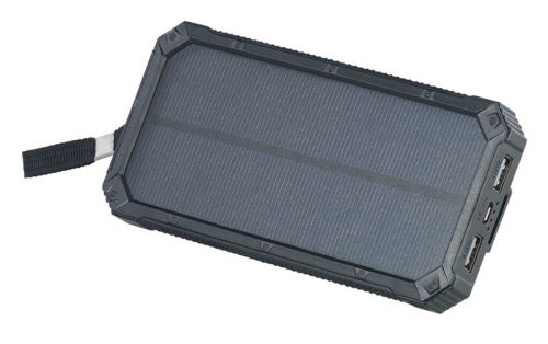 Batterie de secours solaire 12000 mAh avec 2 ports USB + mini lampe LED