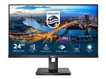Philips B Line 242B1 - Écran LED - 24" (23.8" visualisable) - 1920 x 1080 Full HD (1080p) @ 75 Hz - IPS - 250 cd/m² - 1000:1 - 4 ms - HDMI, DVI-D, VGA, DisplayPort - haut-parleurs - texture noire