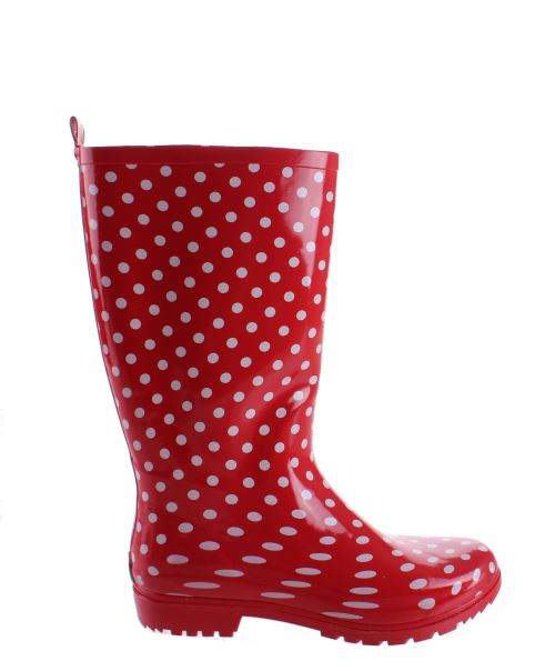 Playshoes bottes de pluie en caoutchouc pour dames rouge