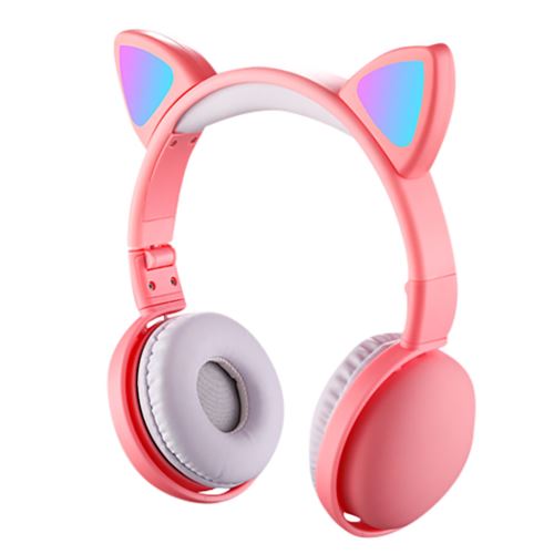 iMoshion Casque pour enfants Bluetooth LED oreilles de chat - Rose
