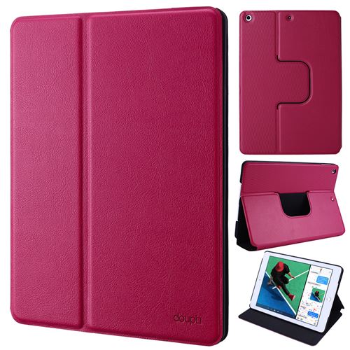 doupi Deluxe FlipCover pour iPad Pro 9,7 pouces, Smart Coque de Protection avec Fonction Sleep / Wake Up Protecteur Housse Supporter, rouge rose