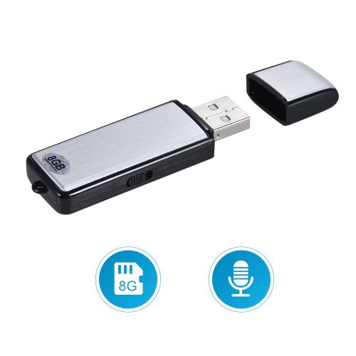Enregistreur Vocal numérique Dictaphone Rechargeable USB 2.0 Memory Stick Portable U-Disk Lecteur Flash Support TF Carte Noir Kaemma 