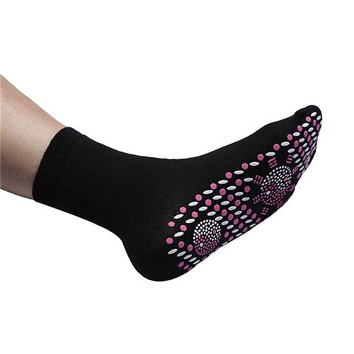 SHOP-STORY - Chaussettes yoga auto-chauffantes magnétique unisexe - Couleur noir