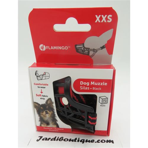 FLAMINGO  Museli&egrave;re Silas Xxs Noir pour Chien 19cm 27-34cm