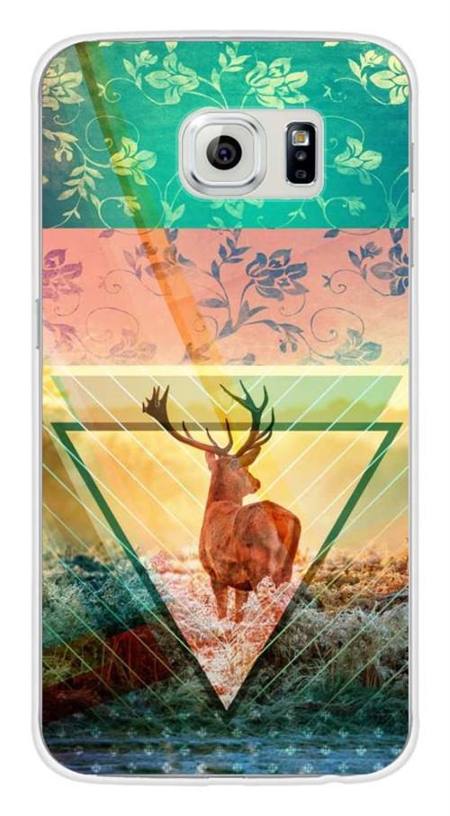 Coque en silicone imprimée compatible Samsung Galaxy S6 Cerf swag