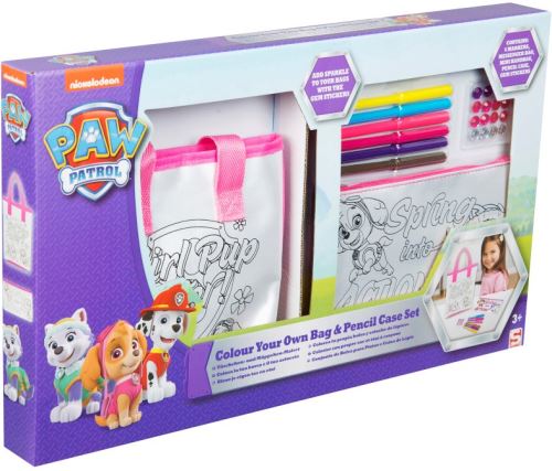 Pat Patrouille - Sac et trousse à customiser + crayons