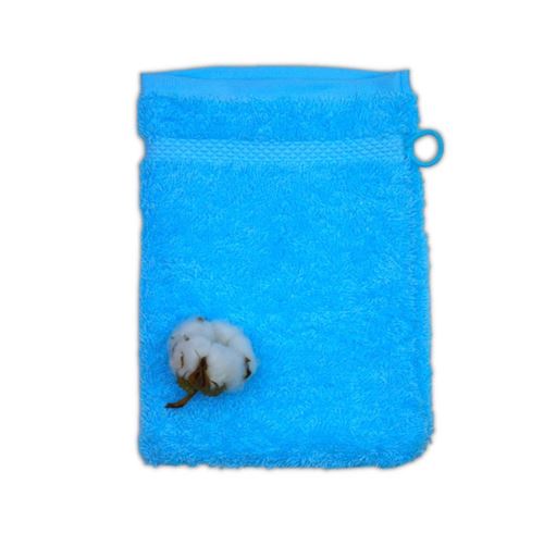 gant de toilette coton bio coloris lagon