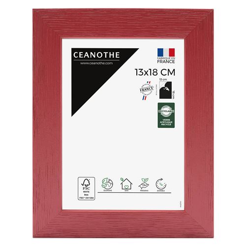 Cadre photo Tutti Frutti cerise 13x18 cm, bois reconstitué - marque française