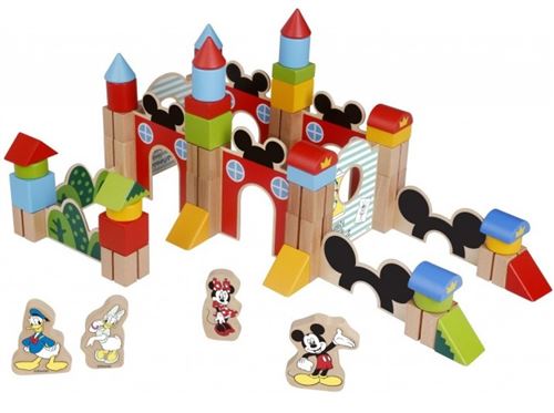 Disney jeu de cubes Mickey Mouse junior en bois 60 pièces