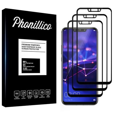 Verre Trempe pour Huawei MATE 20 LITE [Pack 3] Film Transparent Bord Noir Vitre Protection Ecran Phonillico®