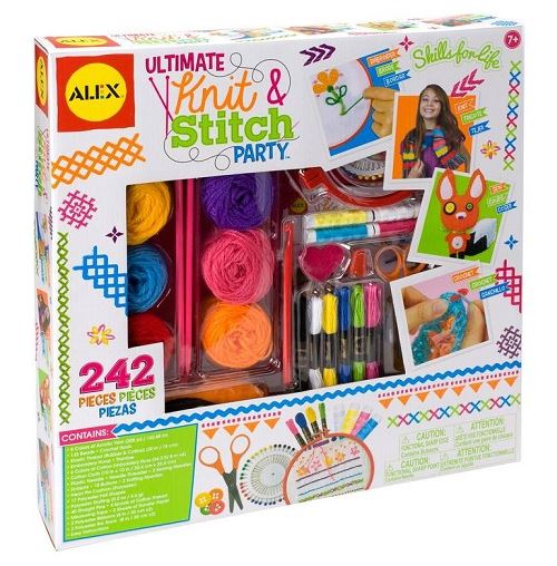 Grand kit creatif diy tricot et couture 242 pieces - loisirs creatifs mode - enfant 7 ans+