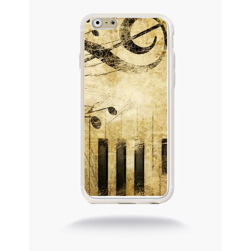 Coque Piano Note Musique Compatible Apple Iphone 6 Silicone Blanc Mat